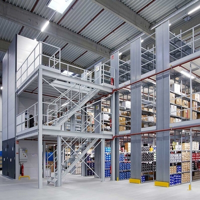 Sistema di scaffalature soppalcate a 3 livelli Scaffalature per magazzini in acciaio SGS