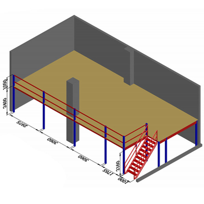 scaffale della pavimentazione del mezzanino del magazzino dello SGS della piattaforma del mezzanino di stoccaggio 5000kg